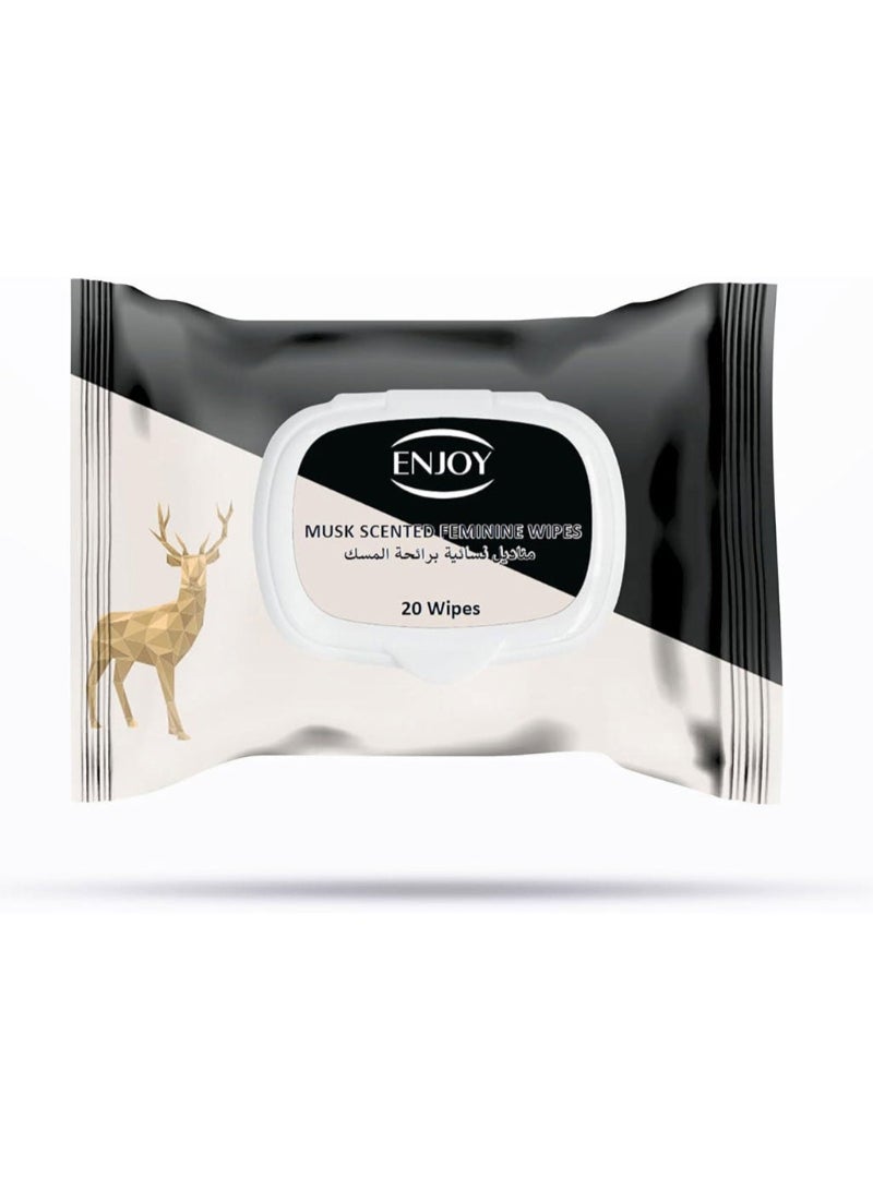 Enjoy Musk Scented Feminine Wipes, Pack of 20's